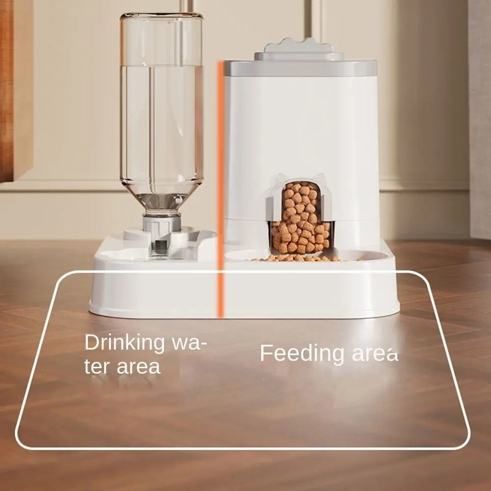 Water and food dispenser for cats