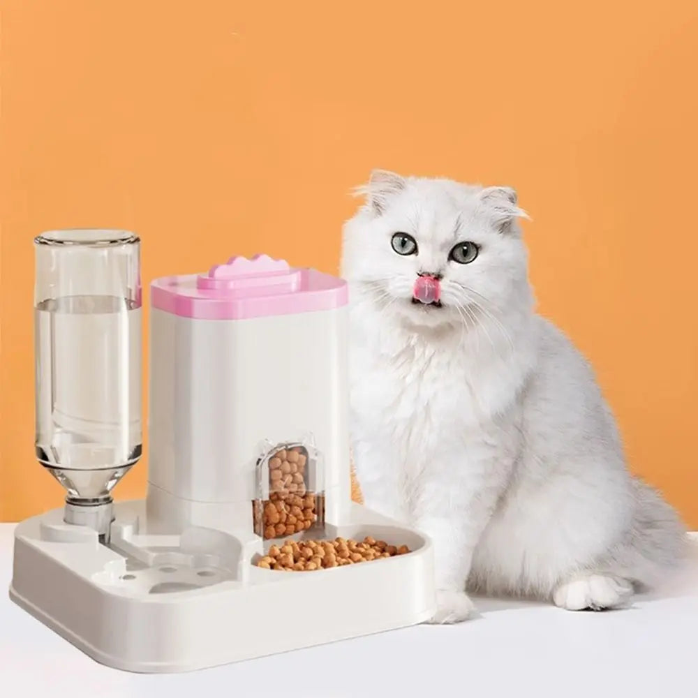 Water and food dispenser for cats